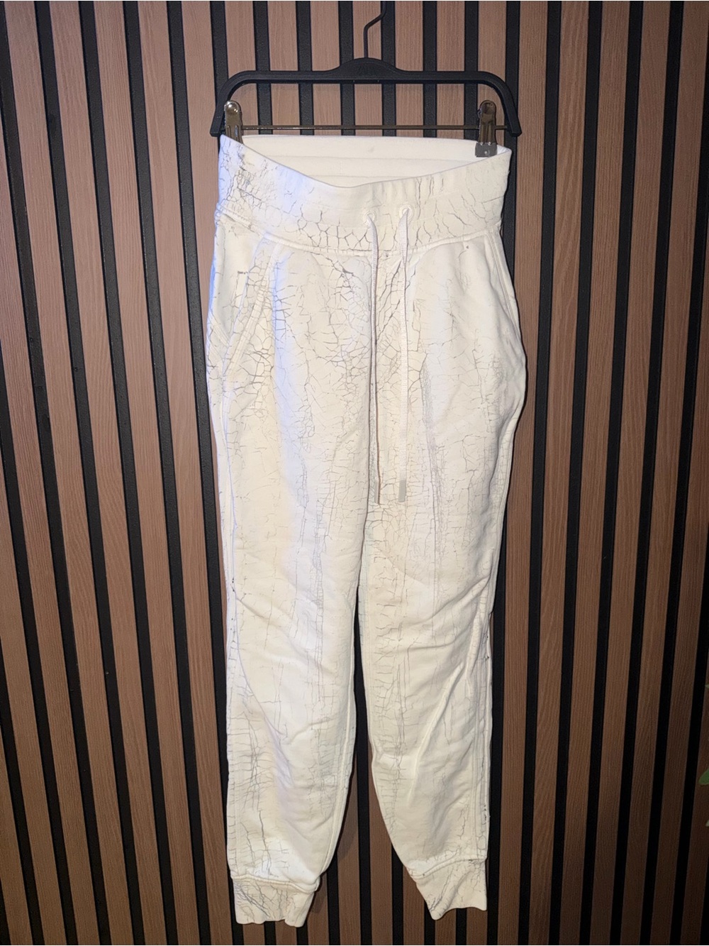 lululemon athletica White Marble-Print Drawstring Joggers